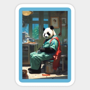 Cute Surgeon panda Sticker